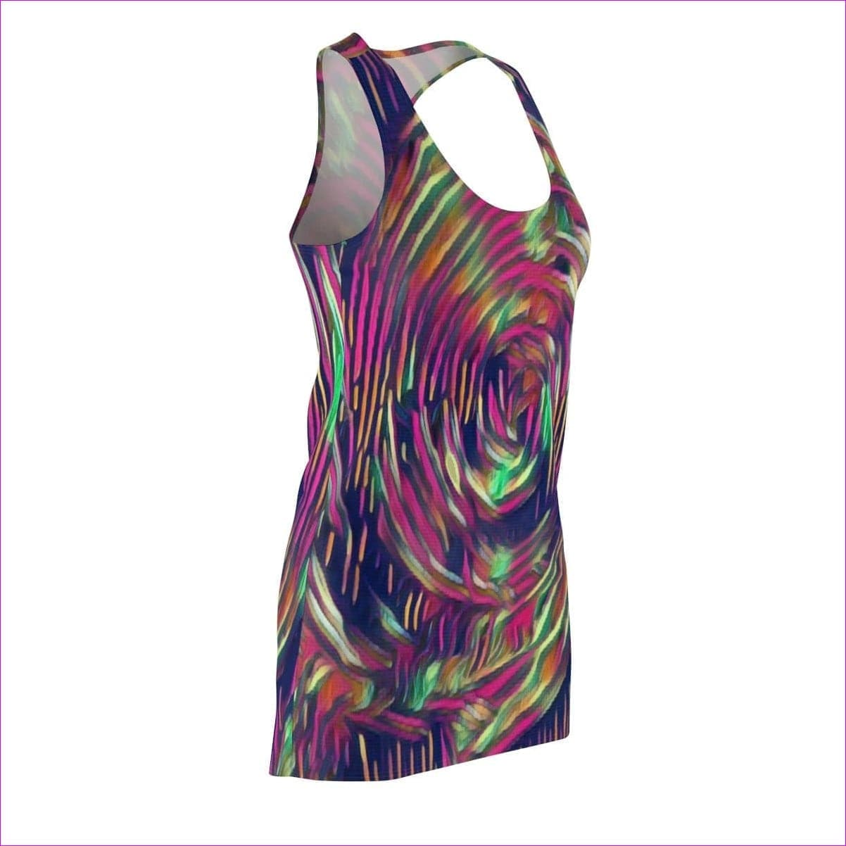 Abstract Swirl Cut & Sew Womens Racerback Dress Voluptuous (+) Size- Ships from The US - women's racerback dress at TFC&H Co.