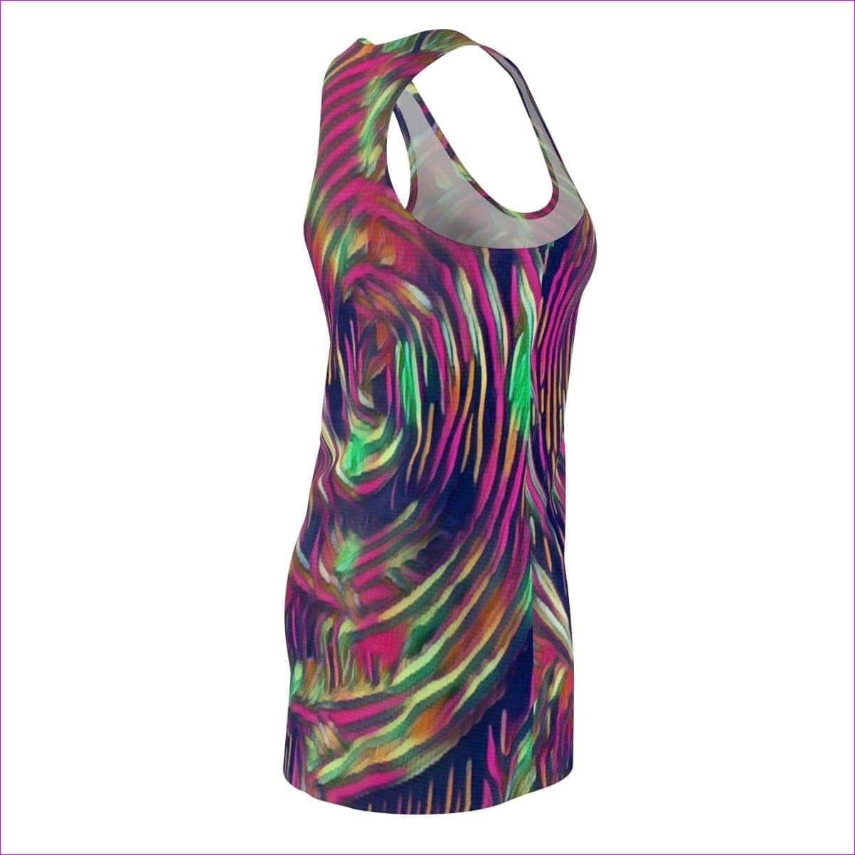 Abstract Swirl Cut & Sew Womens Racerback Dress Voluptuous (+) Size- Ships from The US - women's racerback dress at TFC&H Co.