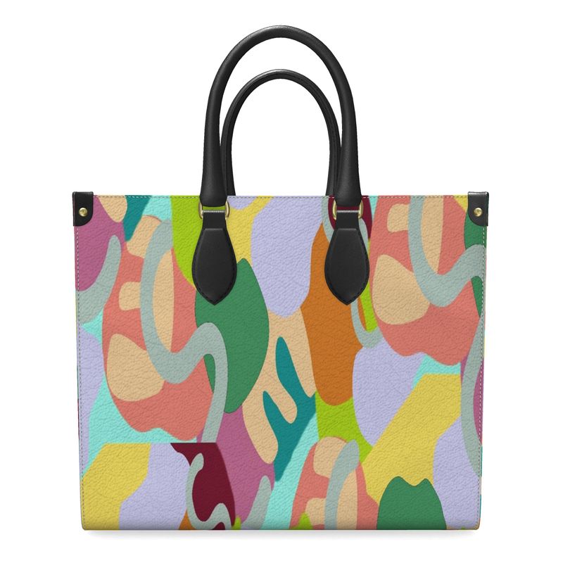 - Abstract Wild Luxury Leather Shopper Bag - Leather Shopper Bag at TFC&H Co.