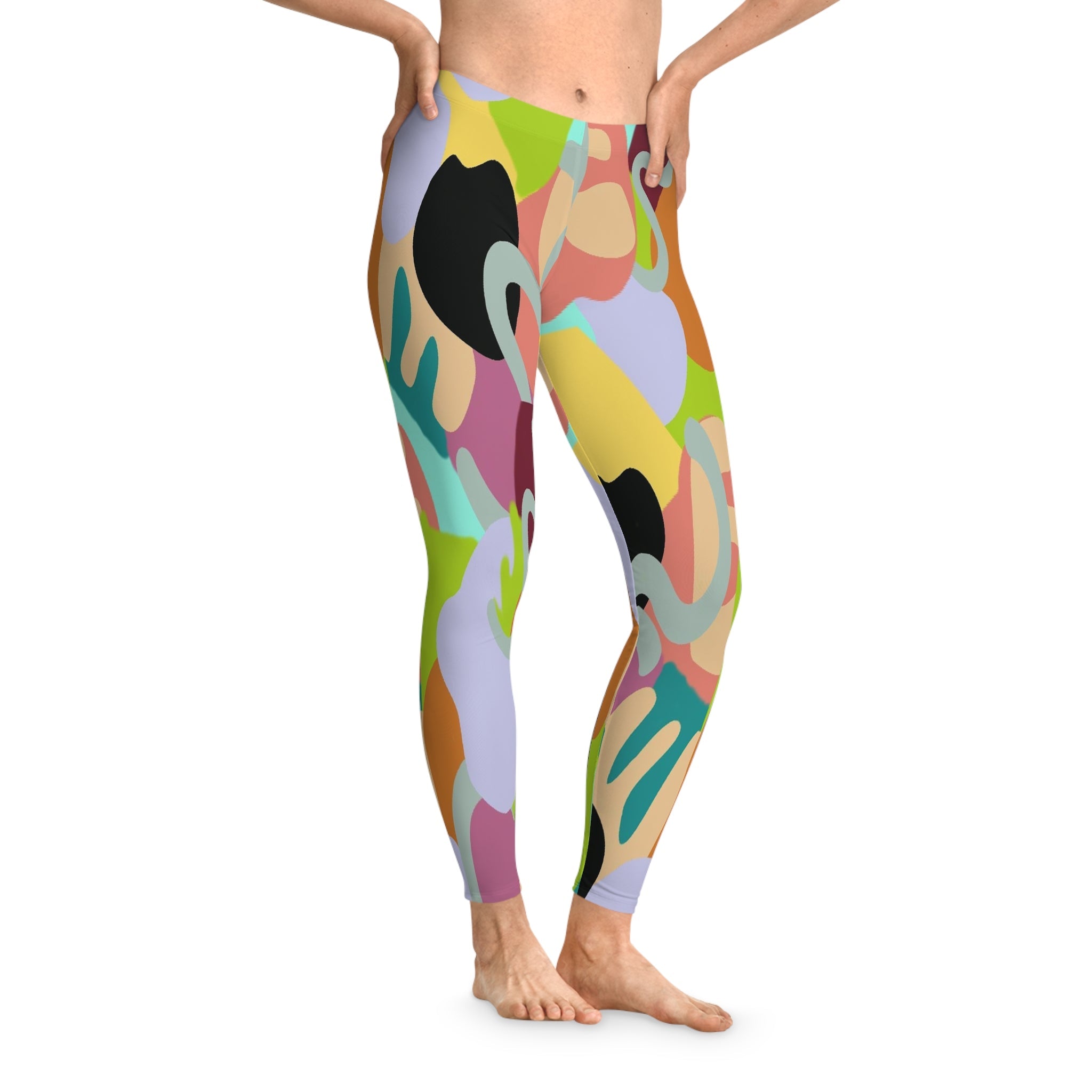 MULTI-COLOR - Abstract Wild Stretchy Leggings - Ships from The US - womens leggings at TFC&H Co.
