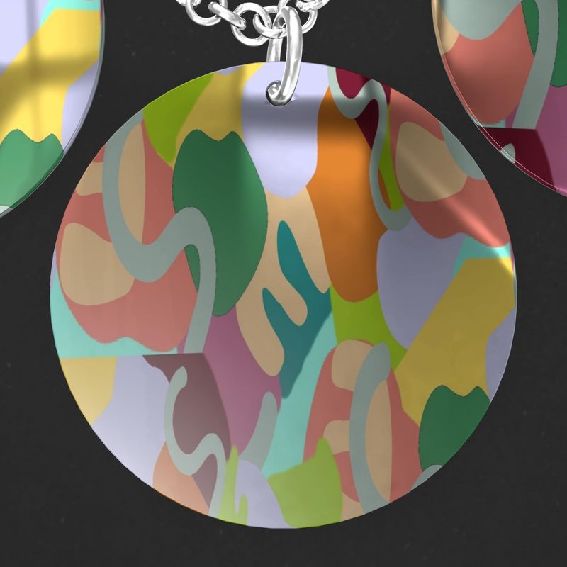 Abstract Wild Triple Silver Disk Pendant - Triple silver disk pendant at TFC&H Co.