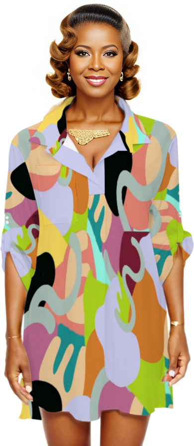 - Abstract Wild Women's Half Sleeve Blouse - womens blouse at TFC&H Co.