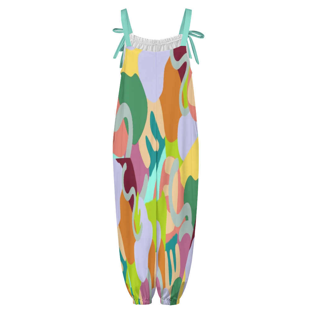 - Abstract Wild Women's Jumpsuit with Suspenders - womens jumpsuit at TFC&H Co.