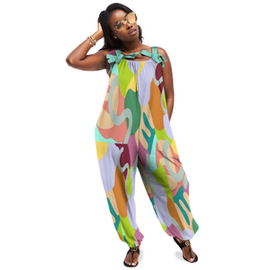 - Abstract Wild Women's Jumpsuit with Suspenders - womens jumpsuit at TFC&H Co.