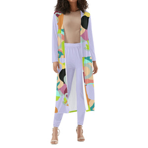 - Abstract Wild Women's Long Sleeve Cardigan and Leggings 2pcs - womens top & leggings set at TFC&H Co.