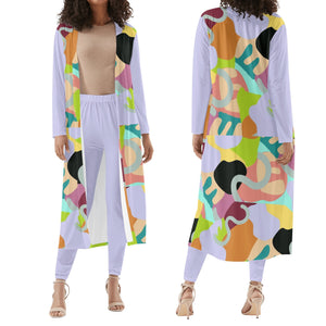 MULTI-COLORED S - Abstract Wild Women's Long Sleeve Cardigan and Leggings 2pcs - womens top & leggings set at TFC&H Co.
