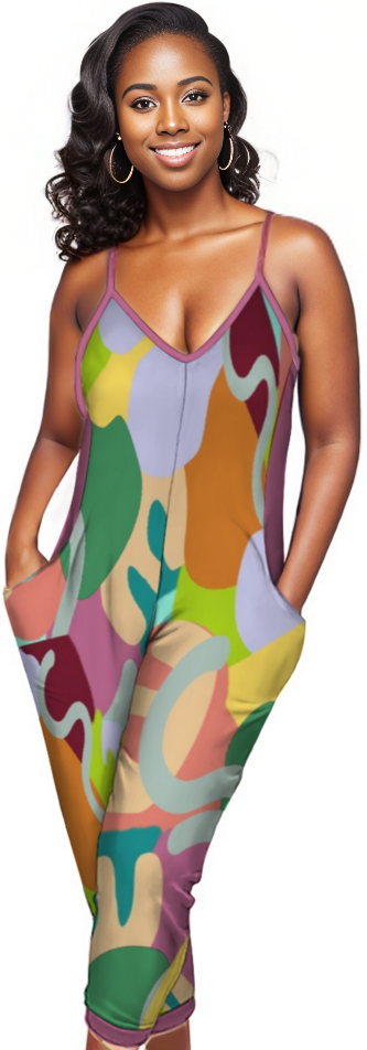 4XL - Abstract Wild Women's Stylish Romper - womens romper at TFC&H Co.
