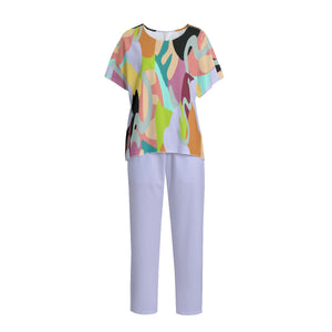 - Abstract Wild Women's Wing Sleeve Trousers Set - womens top & pants set at TFC&H Co.