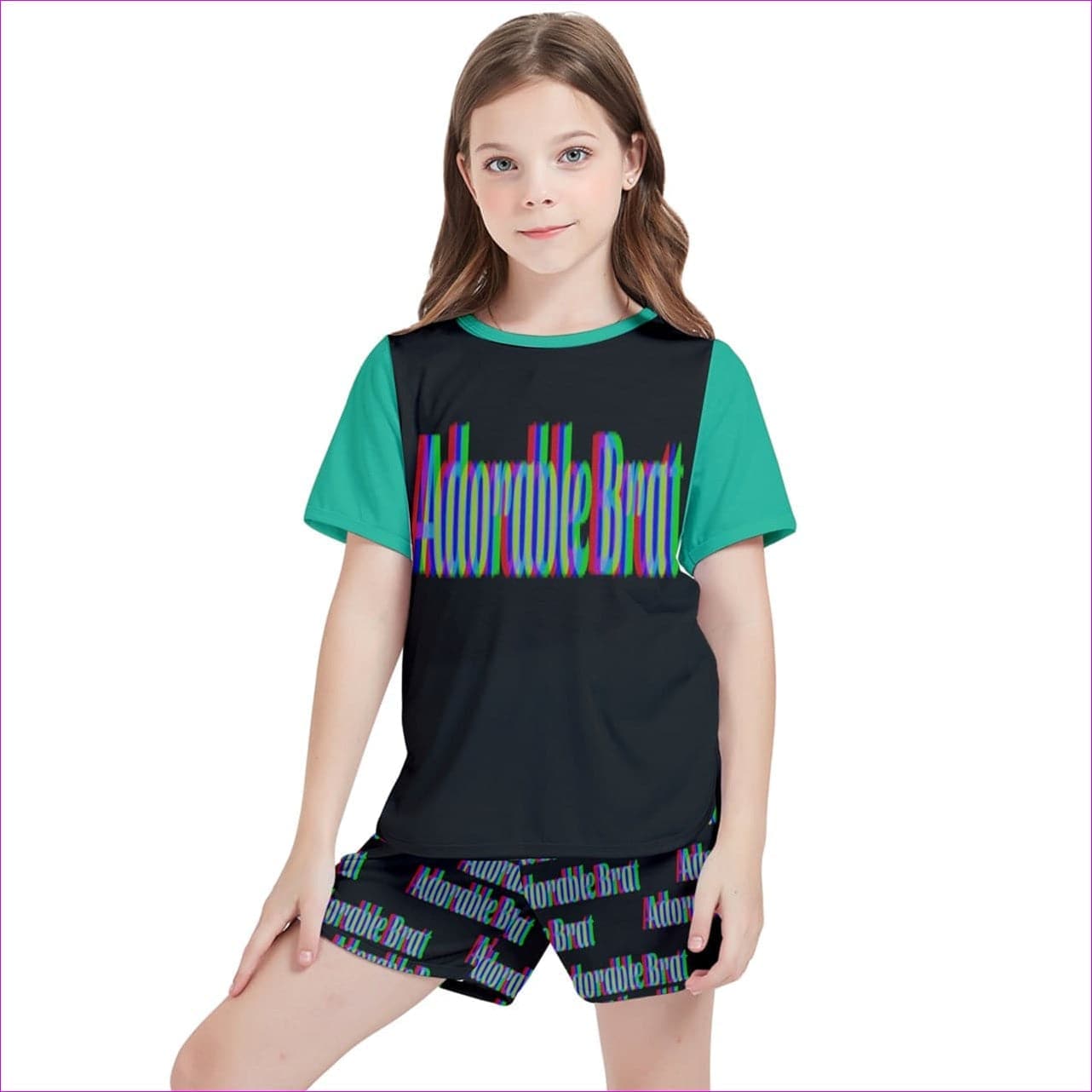 Adorable Brat Kids Tee and Sports Shorts Set - kid's short set at TFC&H Co.