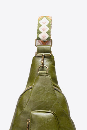 GREEN ONE SIZE - All The Feels PU Leather Sling Bag - handbag at TFC&H Co.