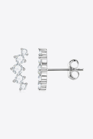 All You Need Moissanite Platinum-Plated Earrings - earrings at TFC&H Co.