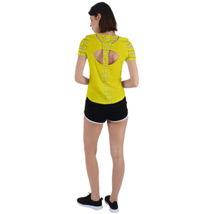 YELLOW - Am&Is Activewear Back Cut Out Sport Tee - 4 colors - womens t-shirt at TFC&H Co.