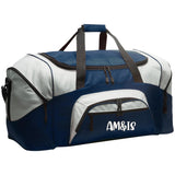 NAVY GRAY ONE SIZE - AM&IS Activewear Colorblock Sport Duffel - duffel bag at TFC&H Co.