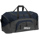 DARK CHARCOAL NAVY ONE SIZE - AM&IS Activewear Colorblock Sport Duffel - duffel bag at TFC&H Co.
