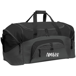 DARK CHARCOAL/BLACK ONE SIZE - AM&IS Activewear Colorblock Sport Duffel - duffel bag at TFC&H Co.