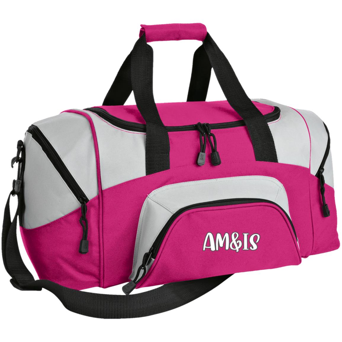 TROPICAL PINK ONE SIZE AM&IS Activewear Colorblock Sport Duffel - duffel bag at TFC&H Co.
