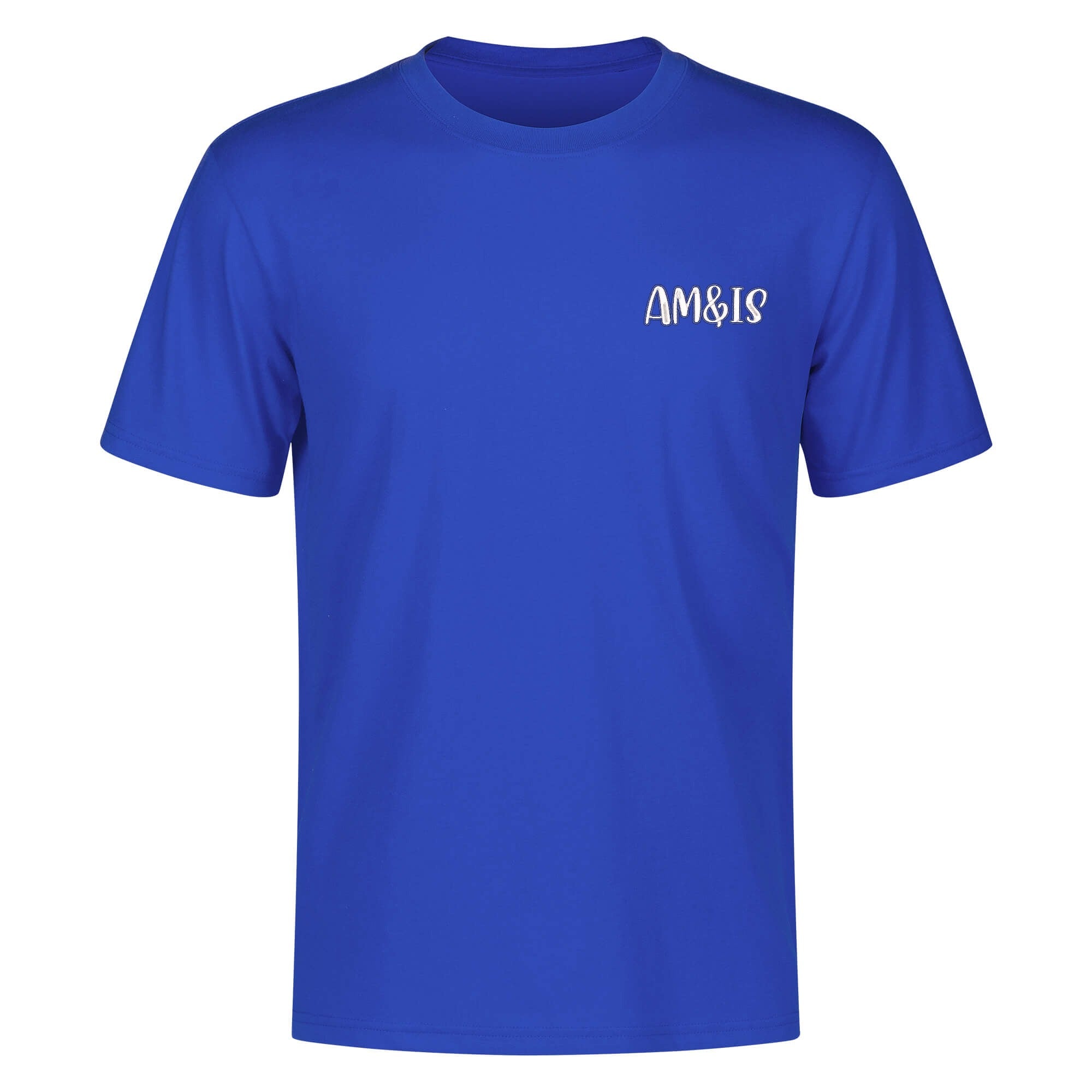 Blue - Am&Is Embroidered Unisex Cotton T-shirt - Unisex T-Shirt at TFC&H Co.