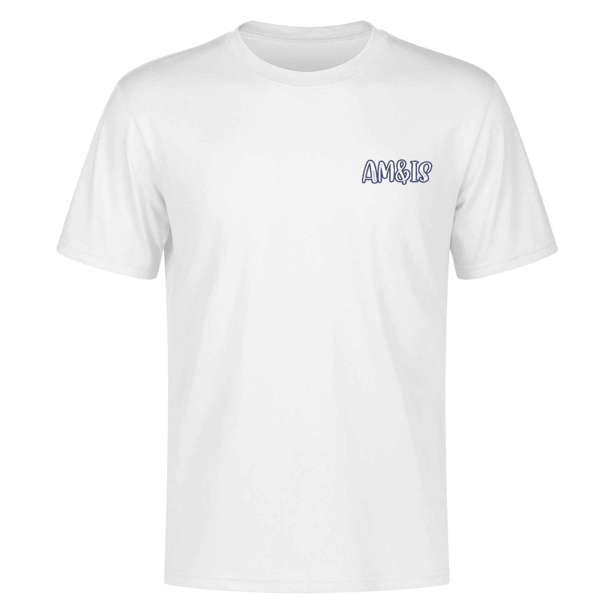 White - Am&Is Embroidered Unisex Cotton T-shirt - Unisex T-Shirt at TFC&H Co.