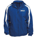 TRUE ROYAL/WHITE - AM&IS Activewear Fleece Lined Colorblock Hooded Jacket - mens jacket at TFC&H Co.