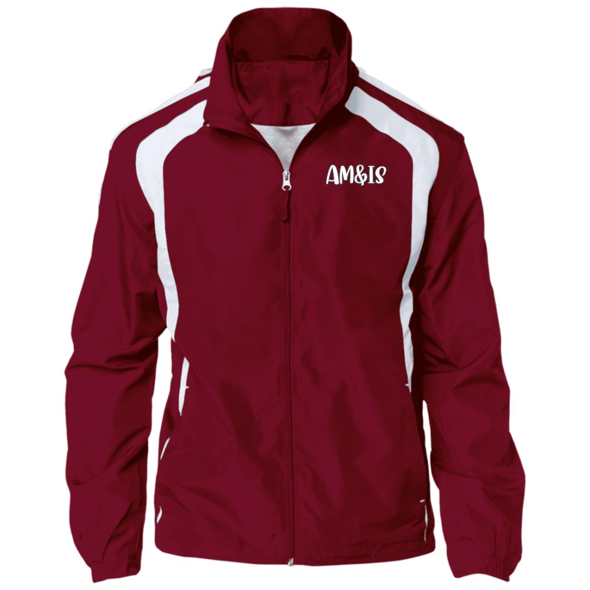 MAROON WHITE - AM&IS Activewear Jersey-Lined Raglan Jacket - mens jacket at TFC&H Co.