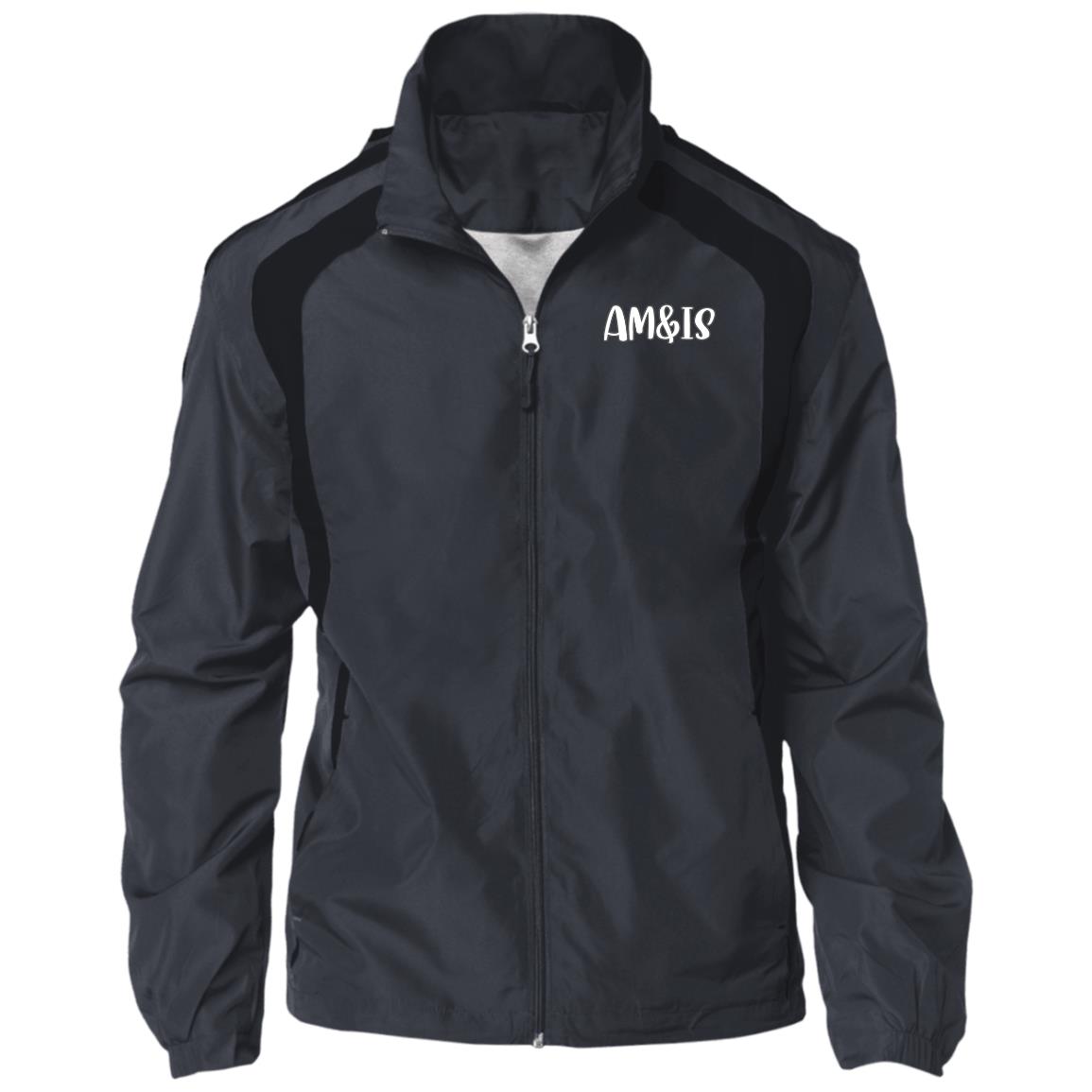 GRAPHITE/BLACK - AM&IS Activewear Jersey-Lined Raglan Jacket - mens jacket at TFC&H Co.