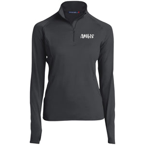 CHARCOAL GREY - AM&IS Activewear Ladies' 1/2 Zip Performance Pullover - womens shirt at TFC&H Co.