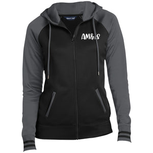 BLACK/DARK SMOKE - AM&IS Activewear Ladies' Sport-Wick® Full-Zip Hooded Jacket - womens jacket at TFC&H Co.
