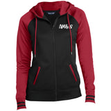 BLACK DEEP RED - AM&IS Activewear Ladies' Sport-Wick® Full-Zip Hooded Jacket - womens jacket at TFC&H Co.