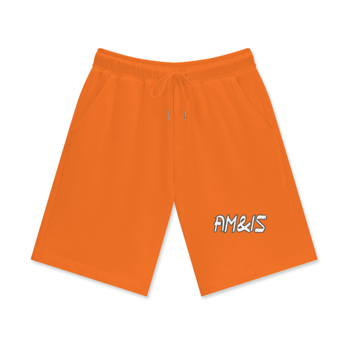 PERSIMMON ORANGE - Am&Is Activewear Men's 100% Cotton Track Shorts - mens shorts at TFC&H Co.