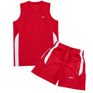RED - Am&Is Men's Basketball Suit Jerseys & Shorts Set Athletic Outfit - mens top & short set at TFC&H Co.