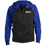 BLACK/TRUE ROYAL - AM&IS Activewear Men's Sport-Wick® Full-Zip Hooded Jacket - mens jacket at TFC&H Co.