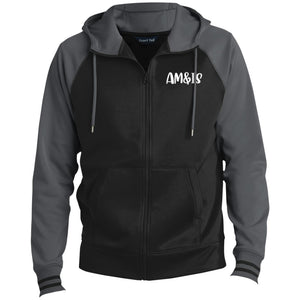 BLACK/DARK SMOKE - AM&IS Activewear Men's Sport-Wick® Full-Zip Hooded Jacket - mens jacket at TFC&H Co.