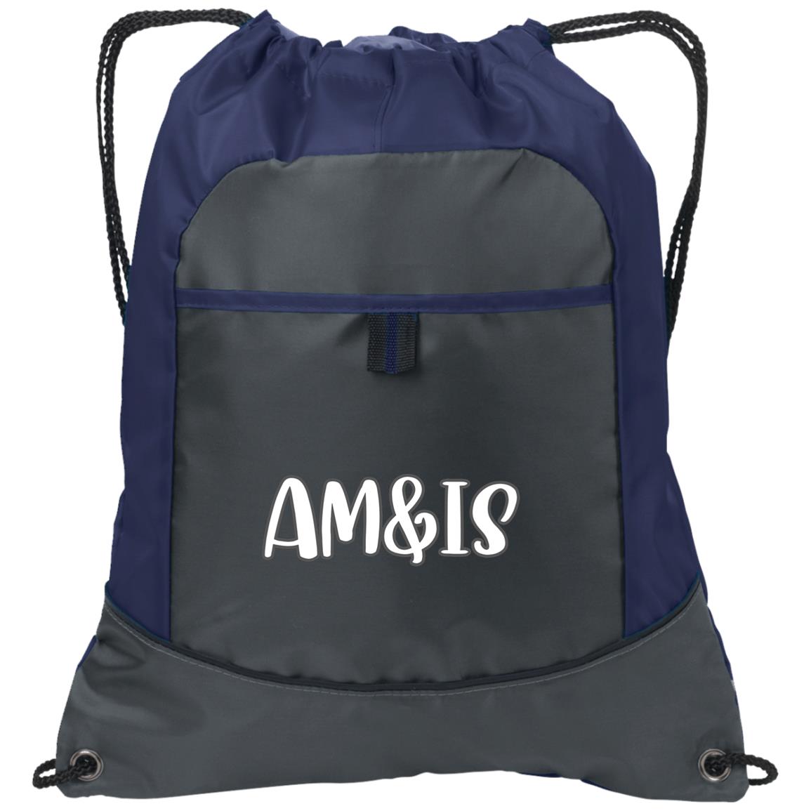 DEEP SMOKE/TRUE NAVY ONE SIZE AM&IS Activewear Pocket Cinch Pack - Backpacks at TFC&H Co.
