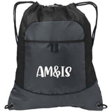 DEEP SMOKE/BLACK ONE SIZE - AM&IS Activewear Pocket Cinch Pack - Backpacks at TFC&H Co.