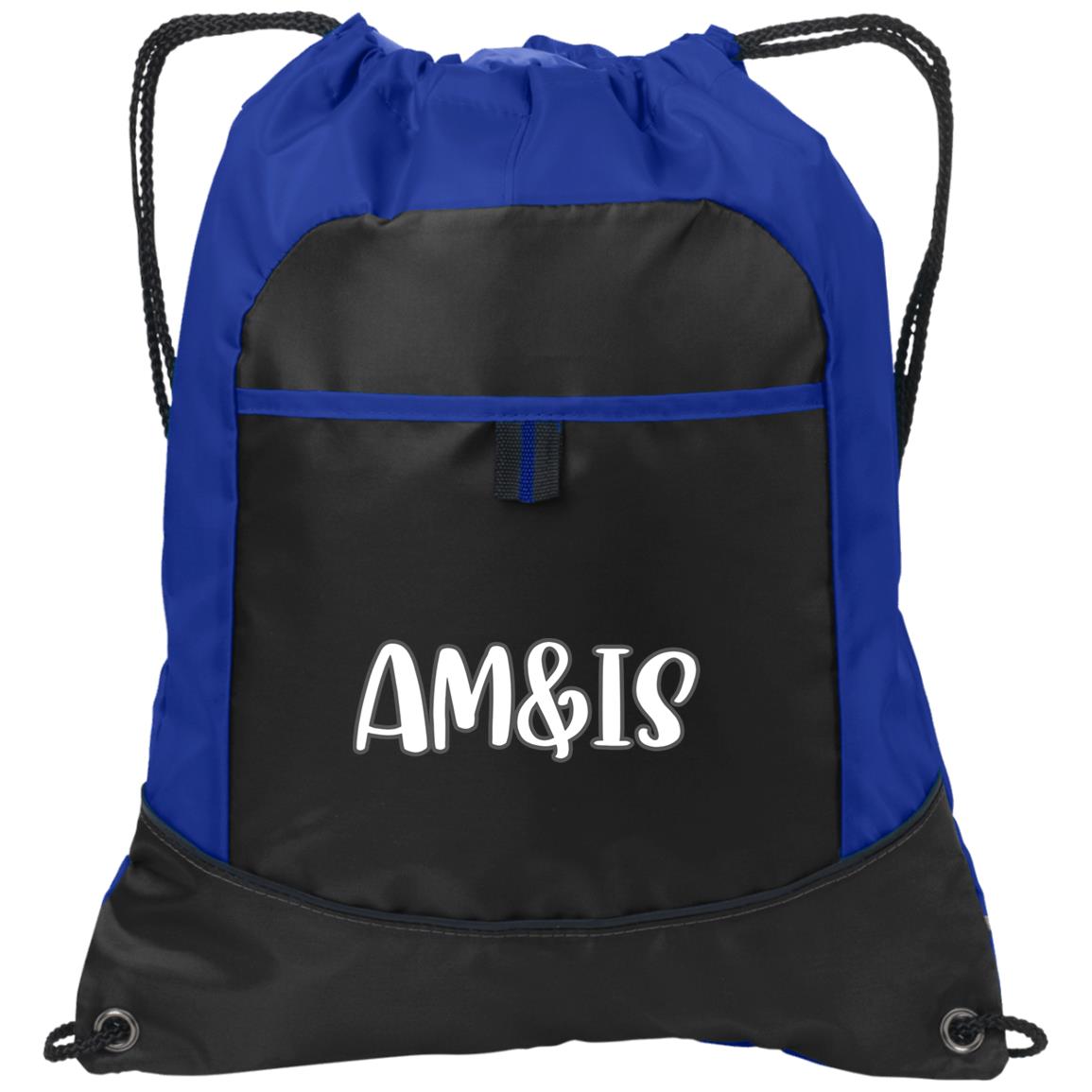 BLACK/HYPER BLUE ONE SIZE - AM&IS Activewear Pocket Cinch Pack - Backpacks at TFC&H Co.