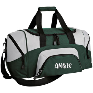 HUNTER GREEN GRAY ONE SIZE - AM&IS Activewear Small Colorblock Sport Duffel Bag - duffel bag at TFC&H Co.