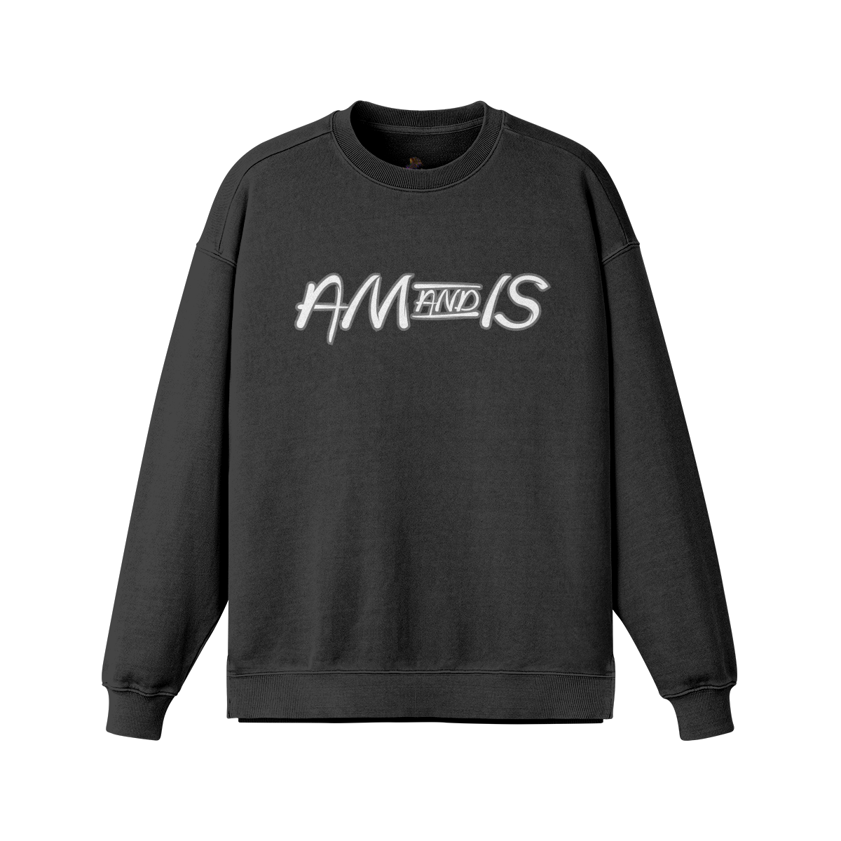 Faded Black - Am&Is Unisex Heavyweight Oversized Side Slit Faded Sweatshirt - unisex sweatshirt at TFC&H Co.