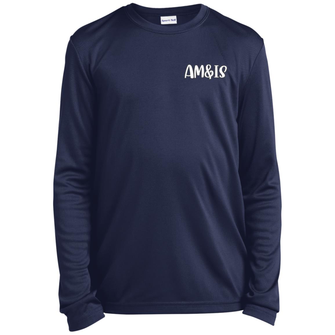 TRUE NAVY - AM&IS Activewear Youth Long Sleeve Performance Tee - kids t-shirts at TFC&H Co.