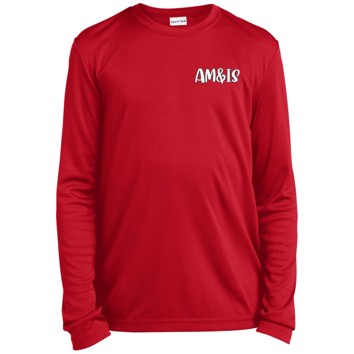 TRUE RED - AM&IS Activewear Youth Long Sleeve Performance Tee - kids t-shirts at TFC&H Co.