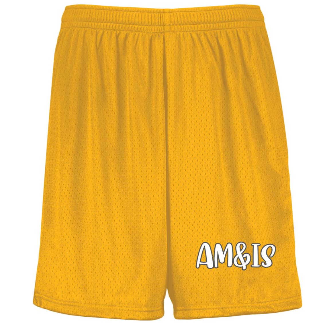 GOLD - AM&IS Activewear Youth Moisture-Wicking Mesh Shorts - kids shorts at TFC&H Co.