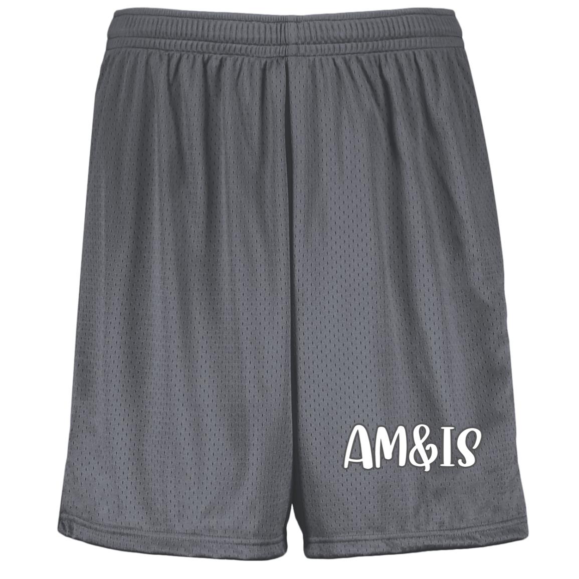 GRAPHITE - AM&IS Activewear Youth Moisture-Wicking Mesh Shorts - kids shorts at TFC&H Co.