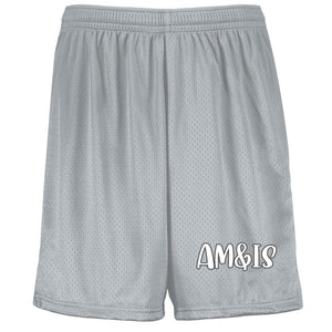 SILVER - AM&IS Activewear Youth Moisture-Wicking Mesh Shorts - kids shorts at TFC&H Co.
