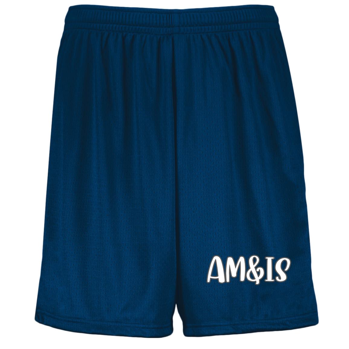 NAVY - AM&IS Activewear Youth Moisture-Wicking Mesh Shorts - kids shorts at TFC&H Co.