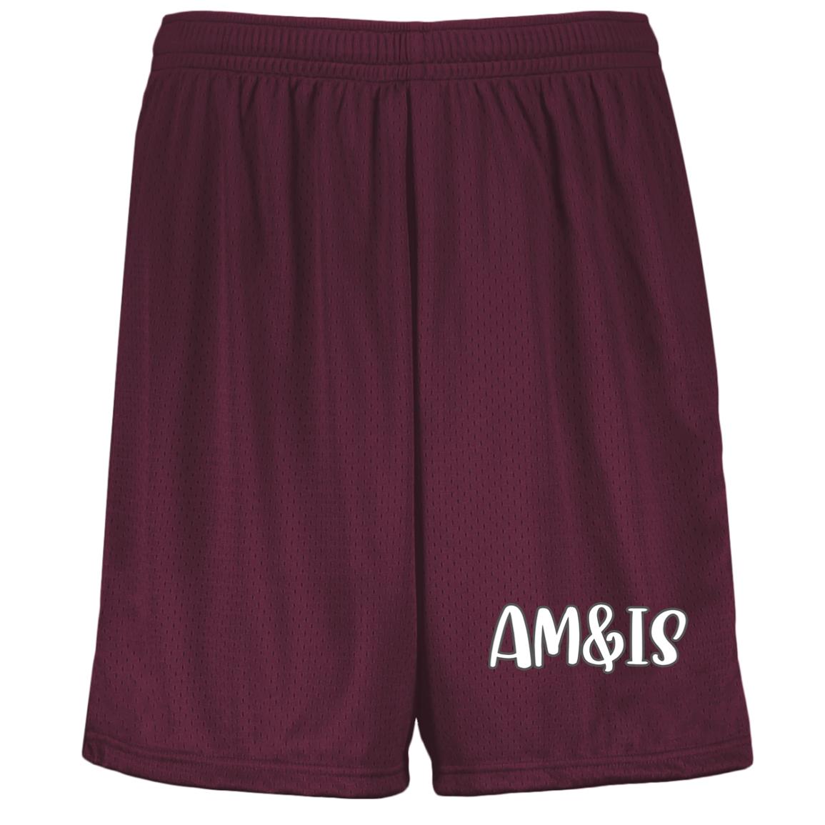 MAROON - AM&IS Activewear Youth Moisture-Wicking Mesh Shorts - kids shorts at TFC&H Co.
