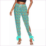 multi-colored Aqua Flame Womens Side Cut-Out Bottom Strap Pants - women's bottoms at TFC&H Co.