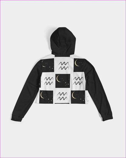 Aquarius Moon Womens Cropped Hoodie - cropped hoodie at TFC&H Co.