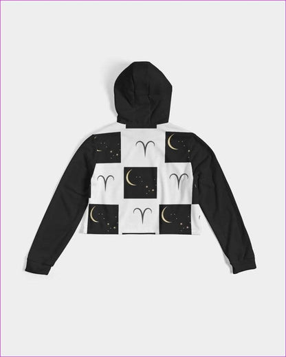 Aries Moon Womens Cropped Hoodie - cropped hoodie at TFC&H Co.