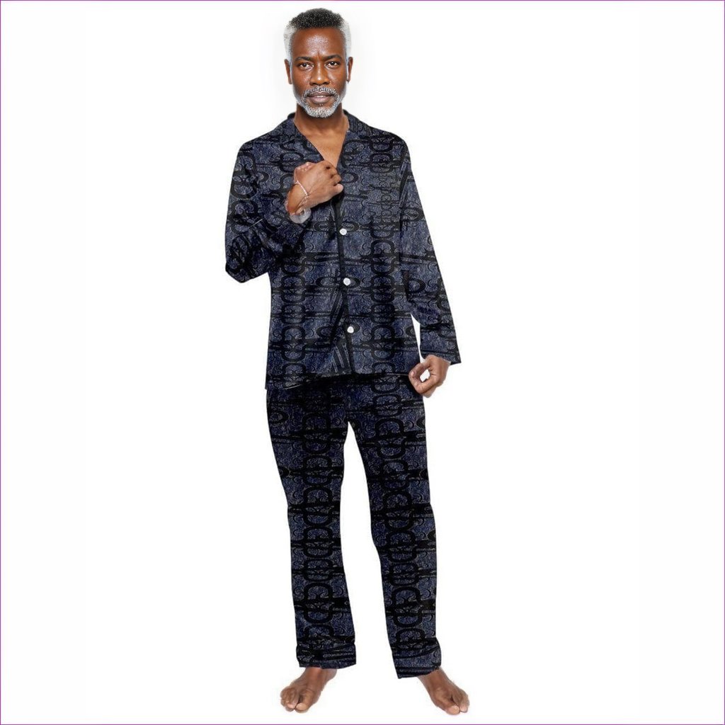 Aros Men's Long Sleeve Satin PJ Set - men's pajama-sets at TFC&H Co.
