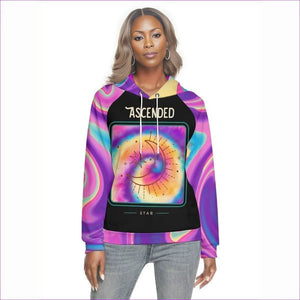 Multi-colored - Ascended Tie-Dye Print Womens Hoodie With Raglan Sleeve - Womens Hoodie at TFC&H Co.