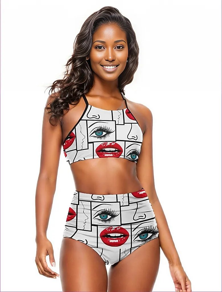 S White - Attributes Cute Suspender Two Piece Bikini Swimsuit - womens bikini set at TFC&H Co.